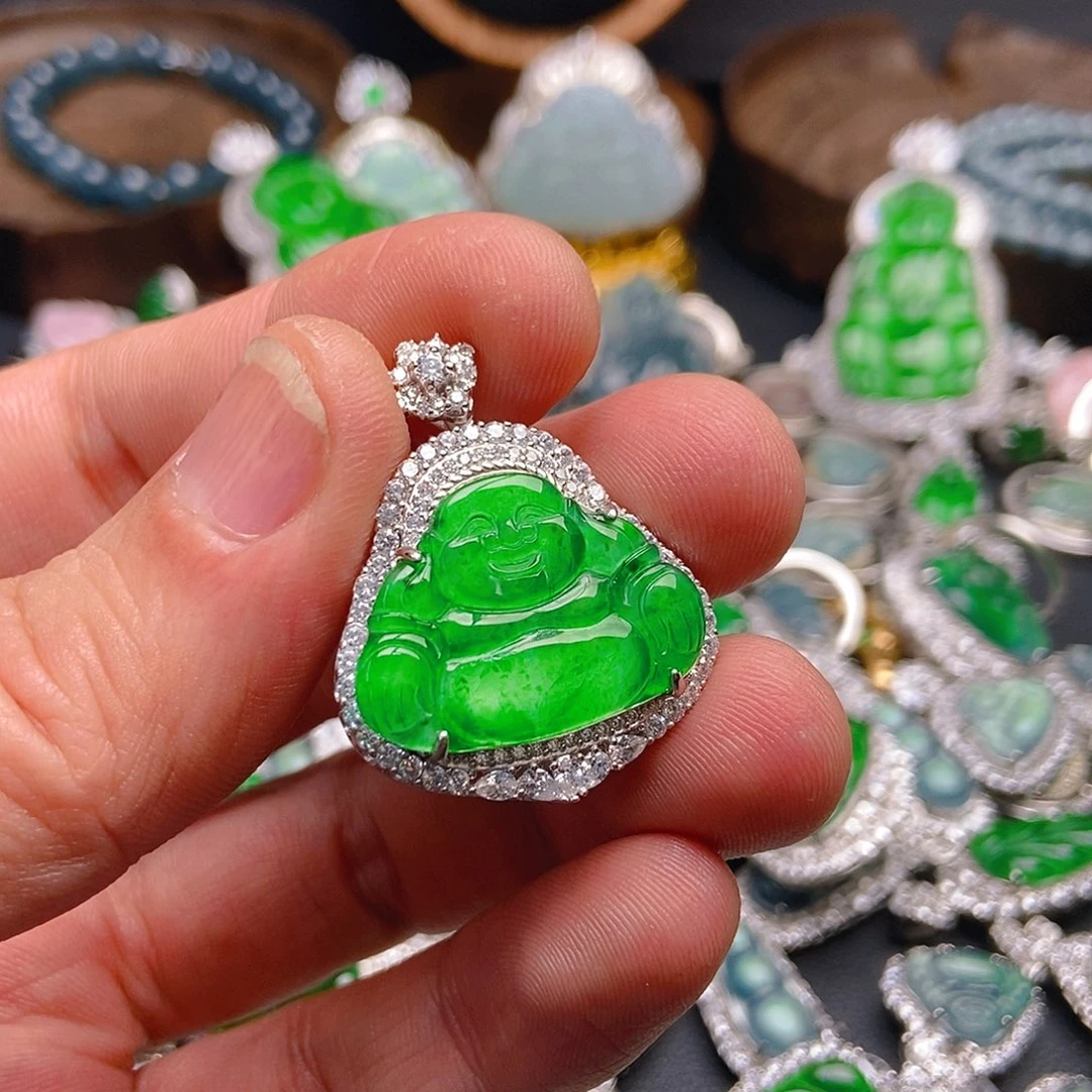 翡翠吊坠(不含链)银S925镶嵌741吊坠