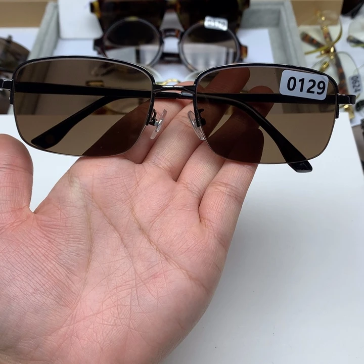 一体款半框茶水晶0129