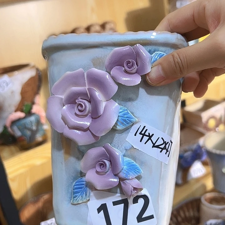 陶瓷多肉花盆满15包邮