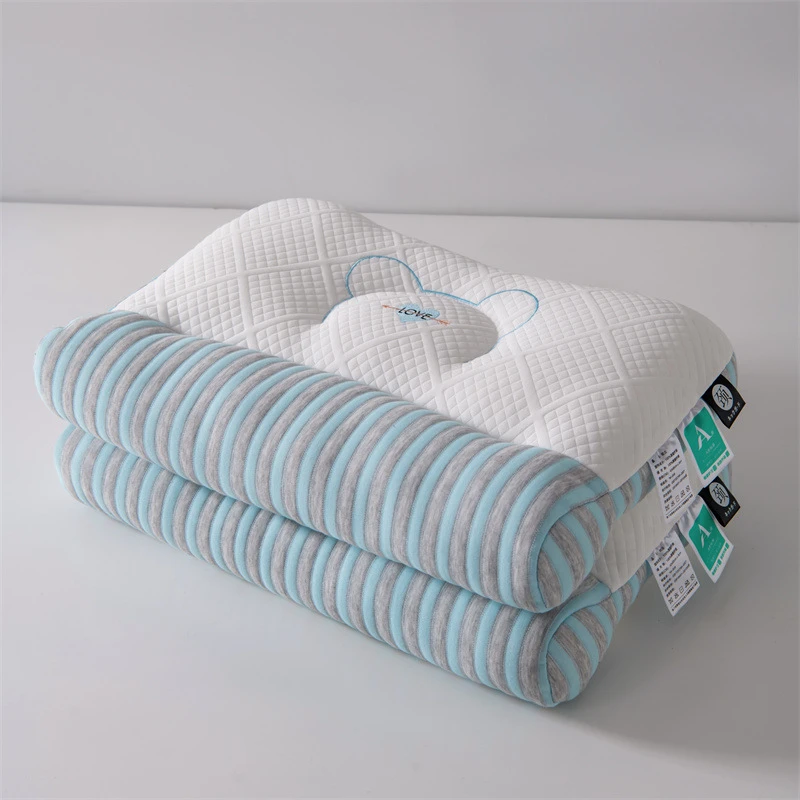 大豆纤维家用护颈枕牵引抗菌针织棉助睡眠枕头情侣枕芯学生成人