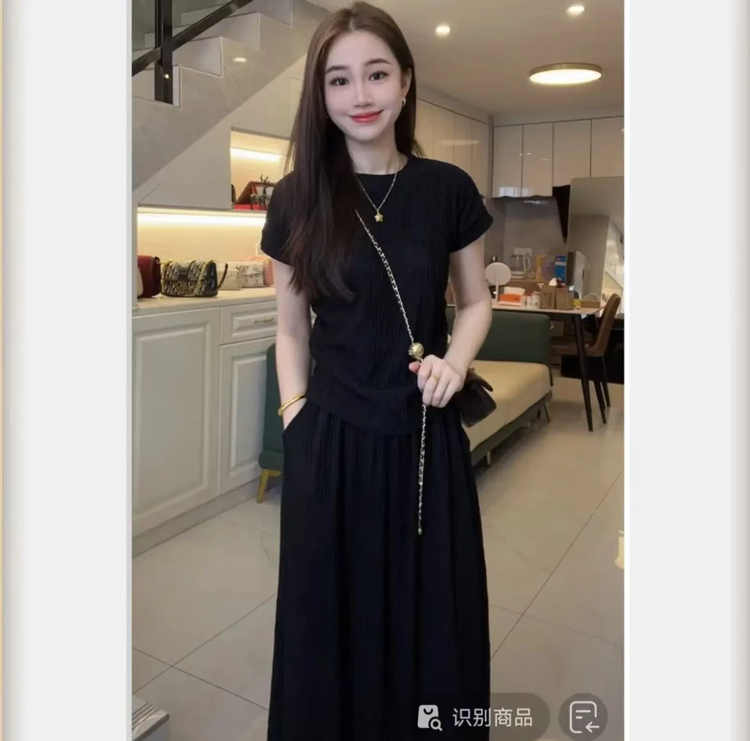 上衣+半身裙/夏季新款休闲套装女简约洋气气质显瘦两件套CA001