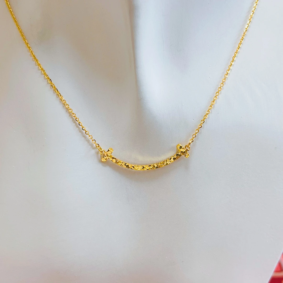 足金999碎碎冰微笑套链实心双面精致