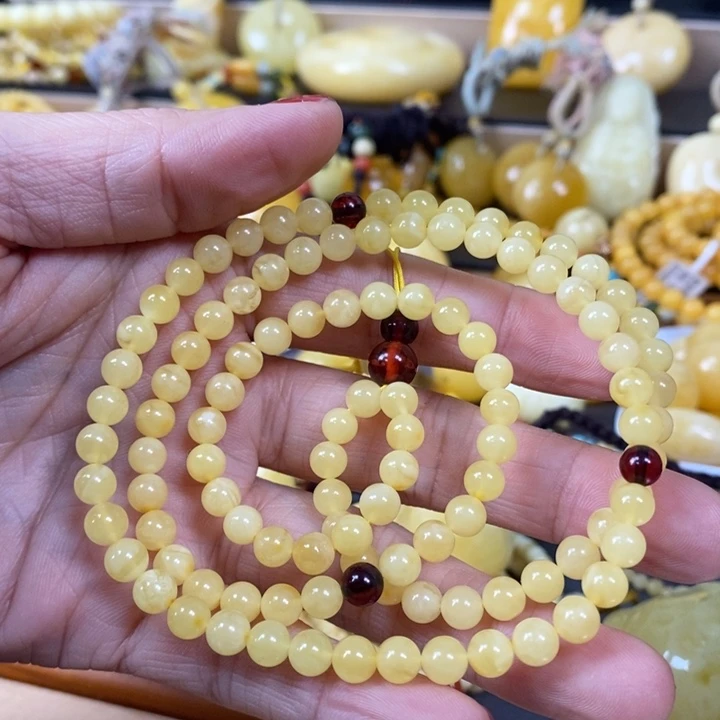 琥珀颈饰未镶嵌108手链