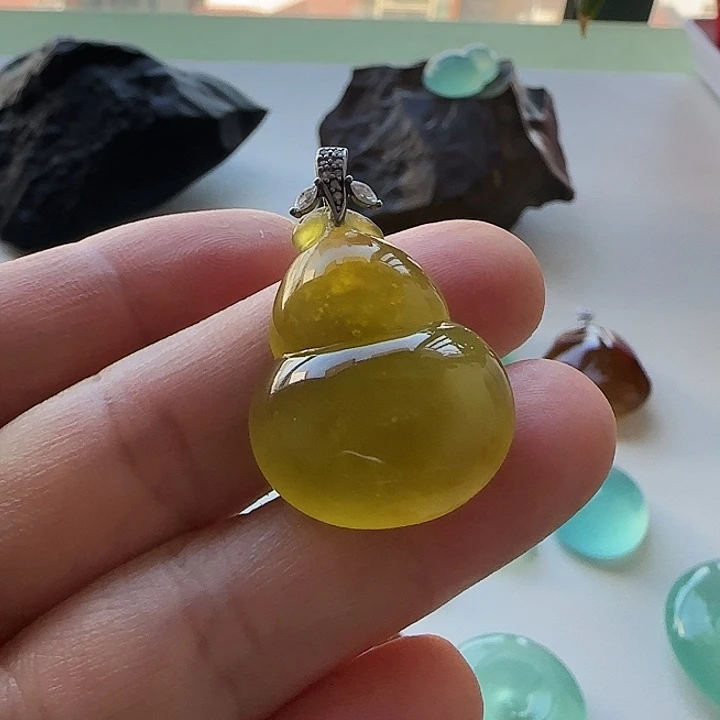 岫玉银S925镶嵌吊坠(不含链)