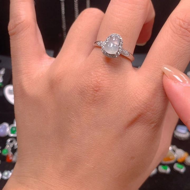 银S925镶嵌翡翠耳饰戒指