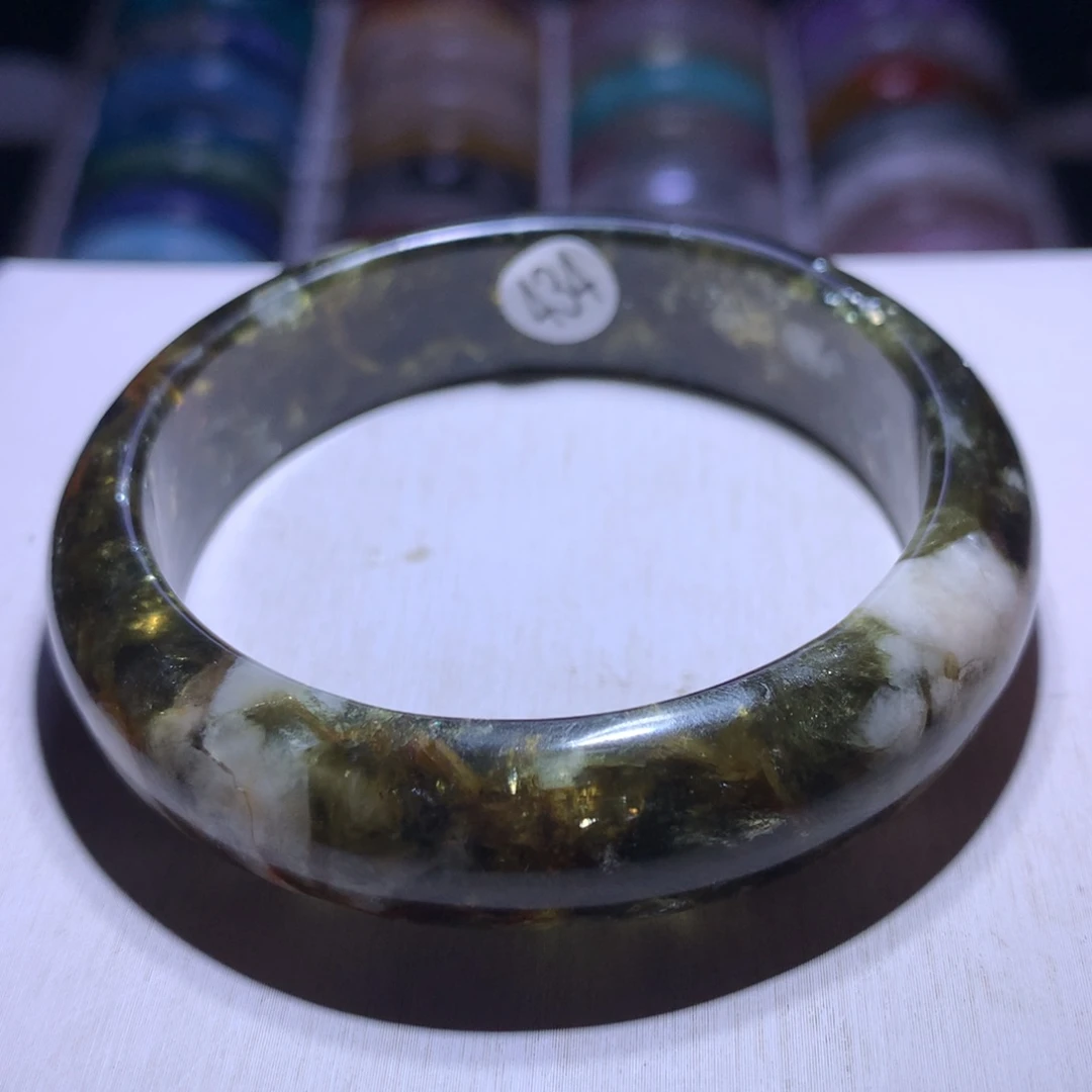 水晶手镯银S925镶嵌绿祖母56圈434