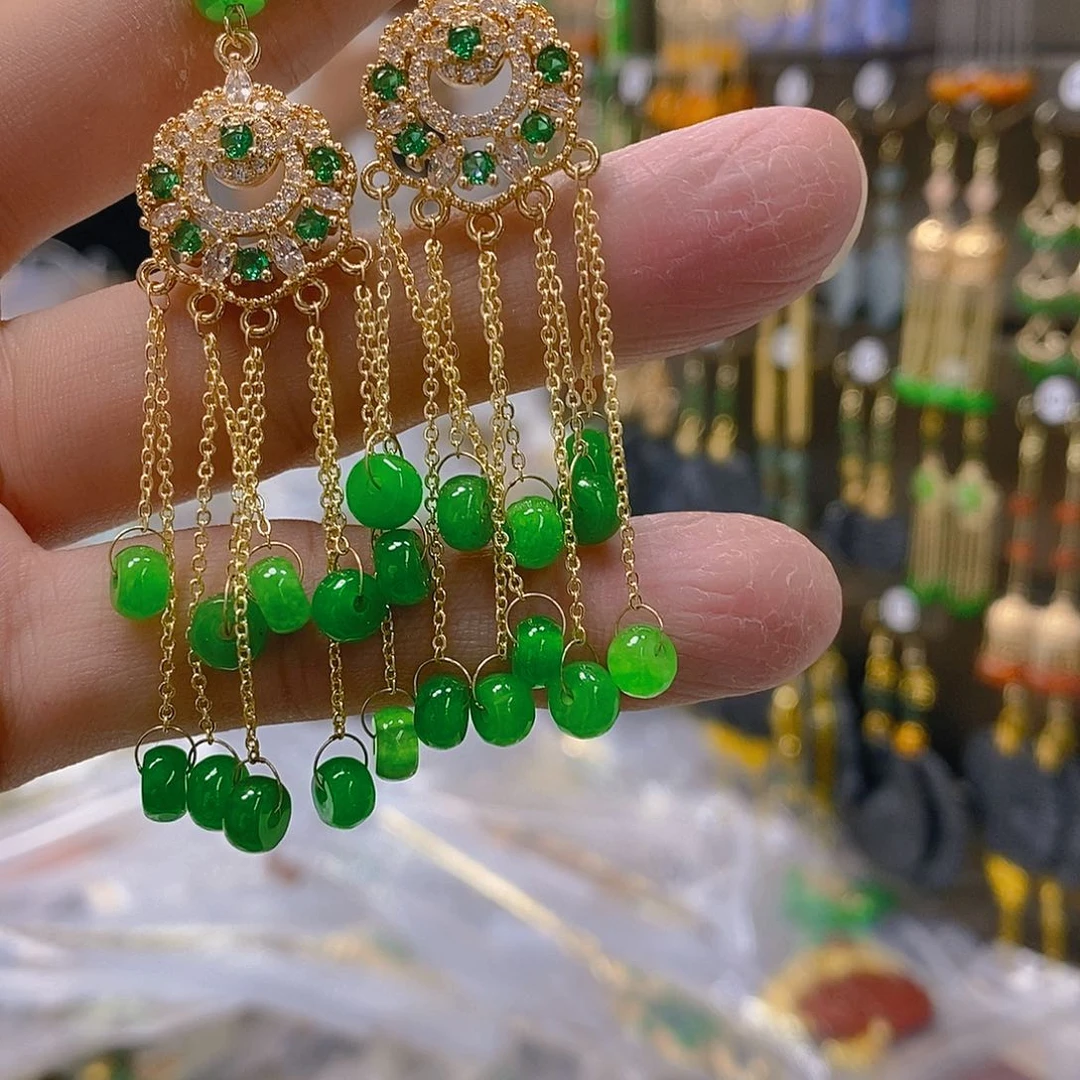 翡翠合金耳饰翡翠