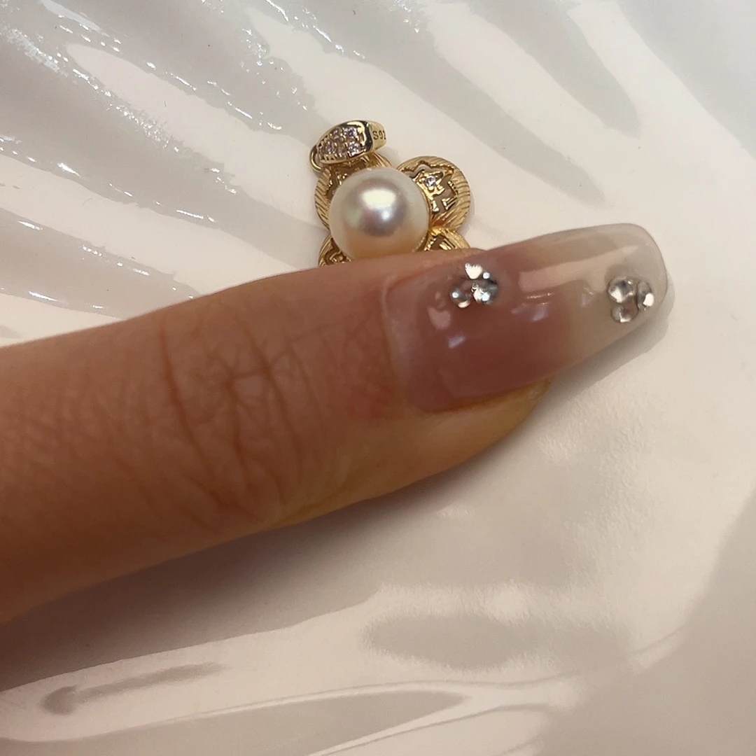 海水珍珠银S925镶嵌吊坠(不含链)