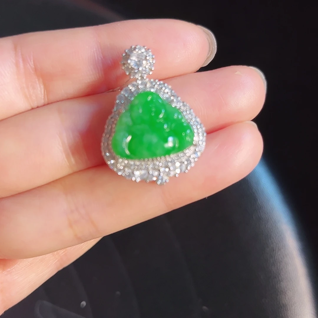 翡翠银S925镶嵌颈饰