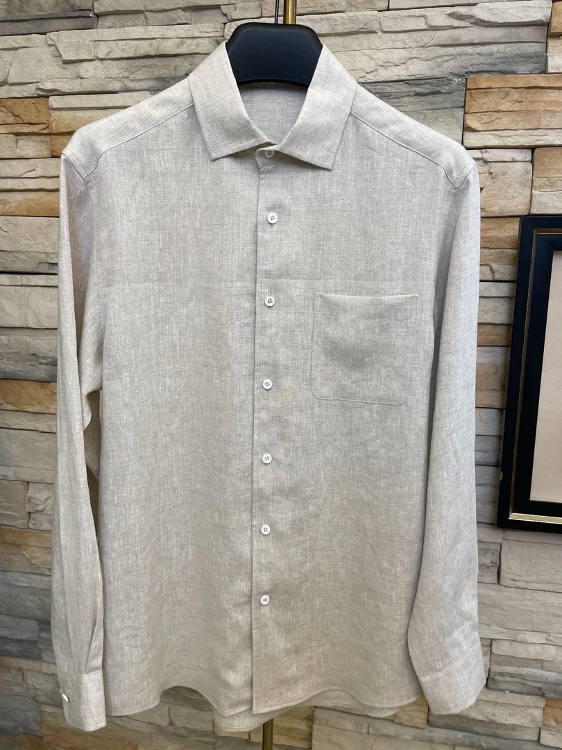 男士亚麻衬衫老钱风夏季抗紫外线