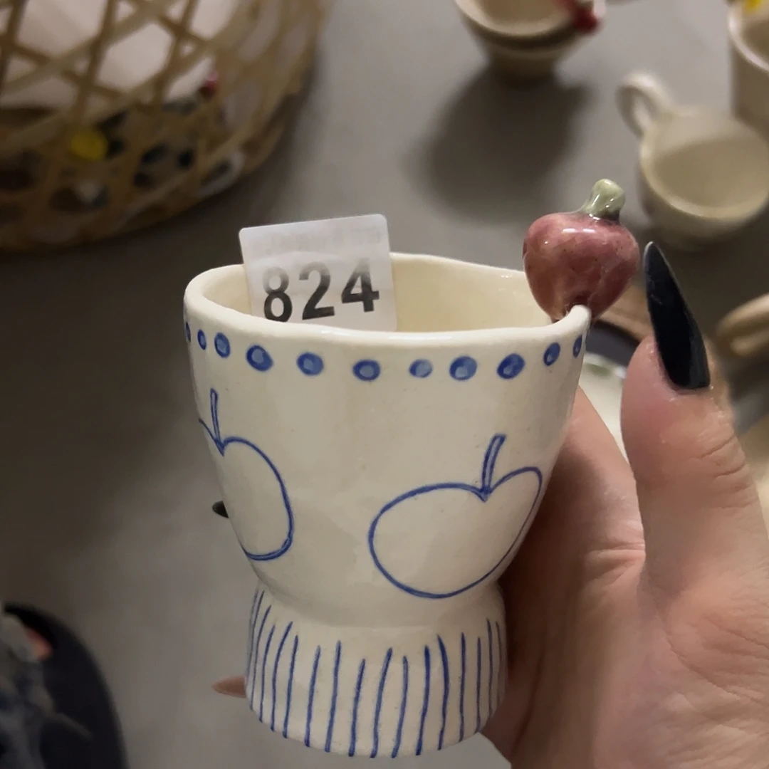 搪瓷微瑕苹果杯一个842