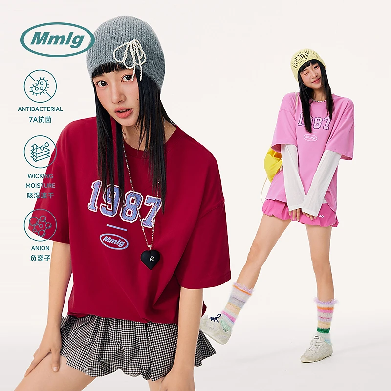 Mmlg2025夏季新款数字印花短袖t恤复古潮流纯棉半袖男女款FQT109