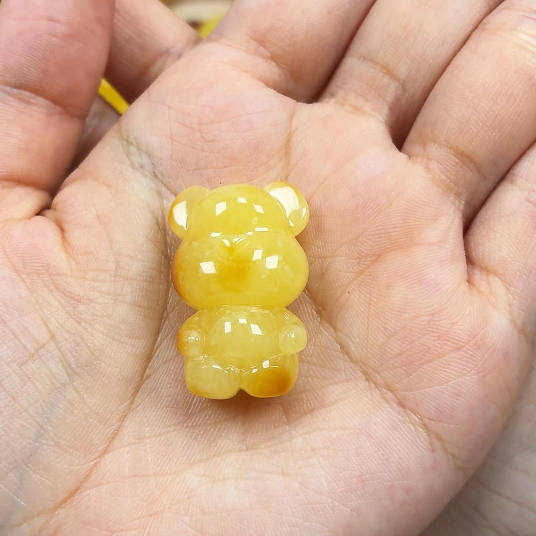 *****未镶嵌颈饰蜜蜡焦皮小熊