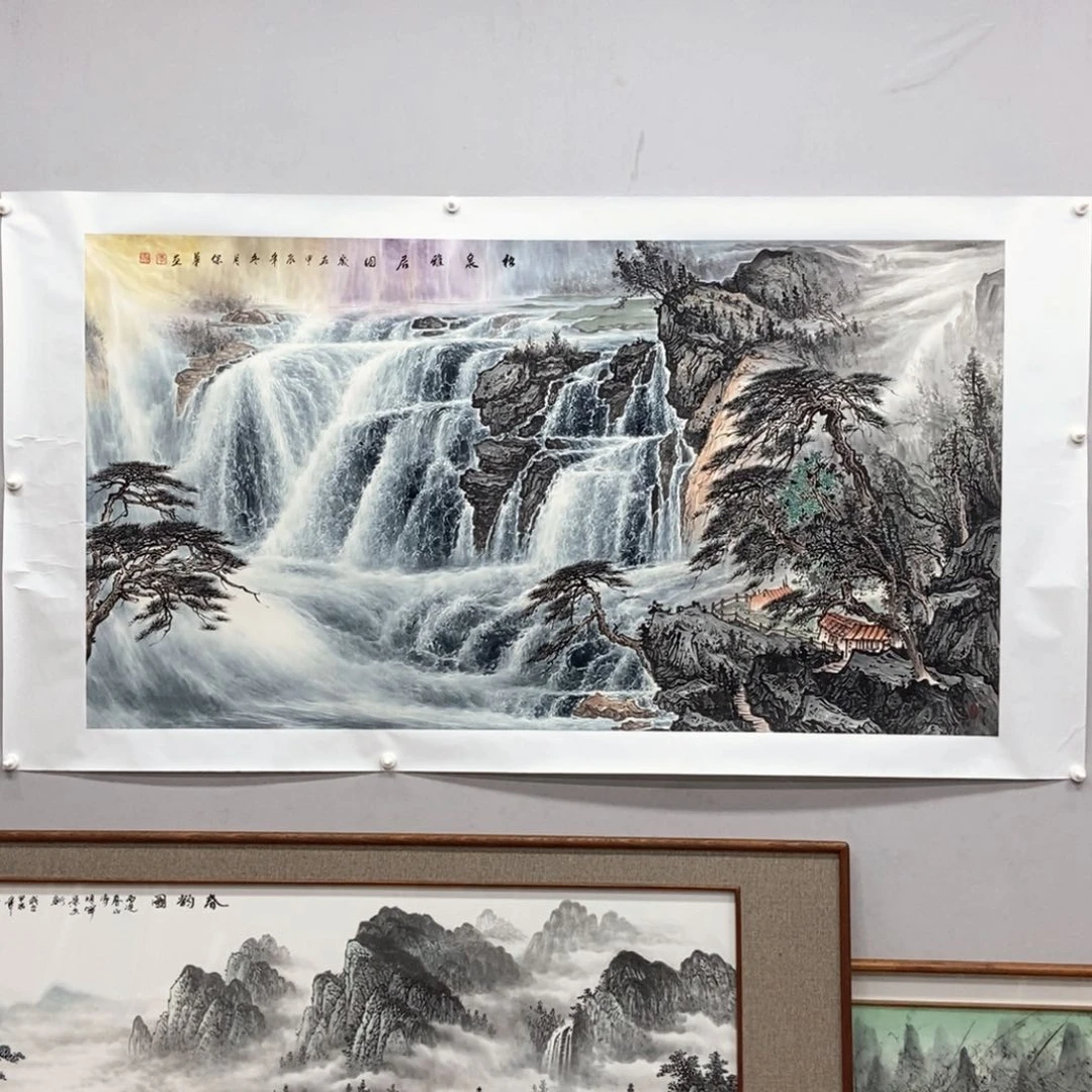 国画白****宝李保华六尺真人真品