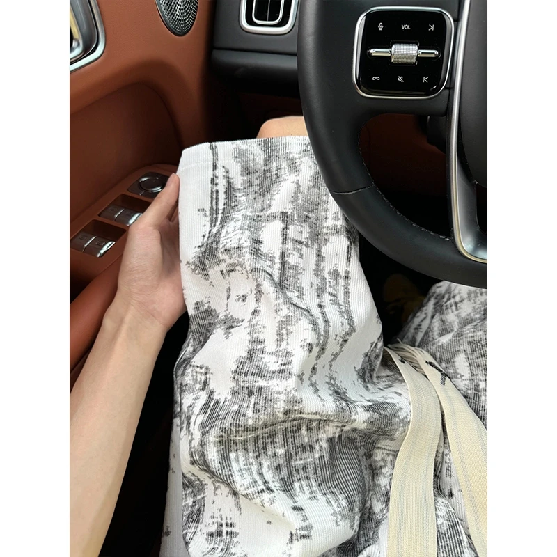 美式复古扎染短裤男夏季新款痞帅设计抽绳裤子潮牌休闲五六分裤