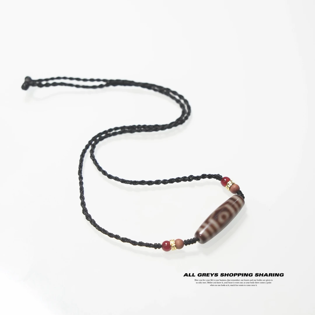 藏式三眼天珠玛瑙项链