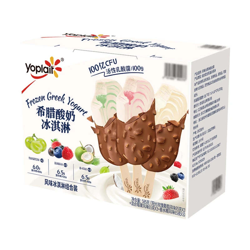 优诺 希腊酸奶冰淇淋组合装 585g(9 条装)雪糕同城配