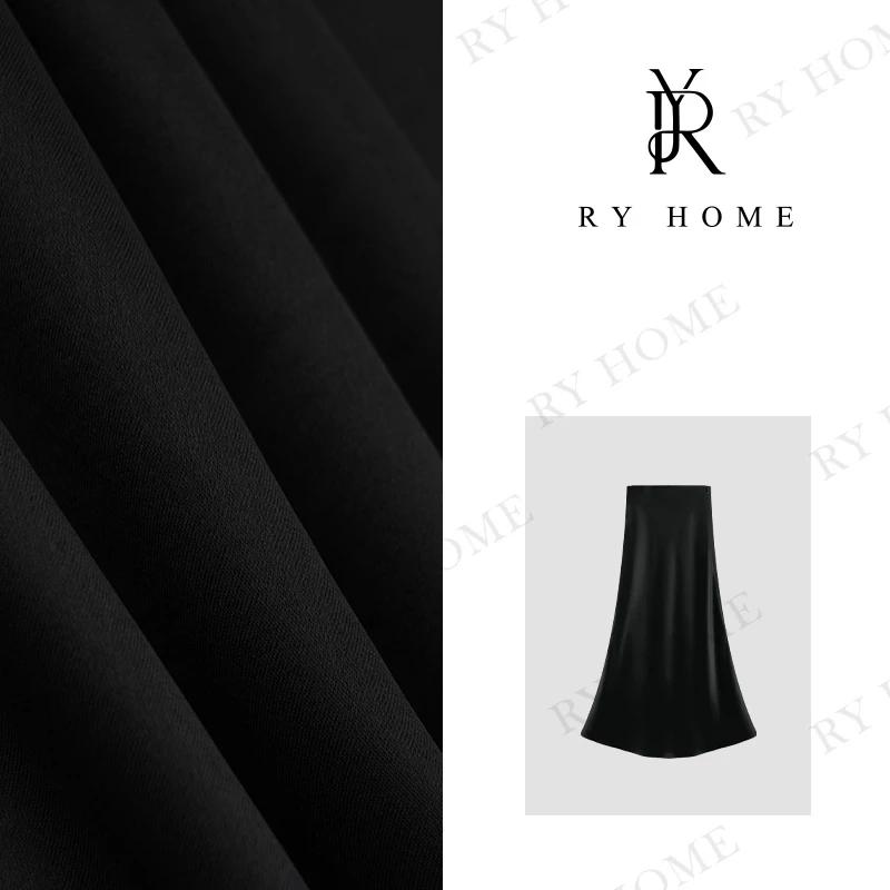 【容雨RYHOME】“夏未央”夏季百搭醋酸显瘦半身裙Q1190