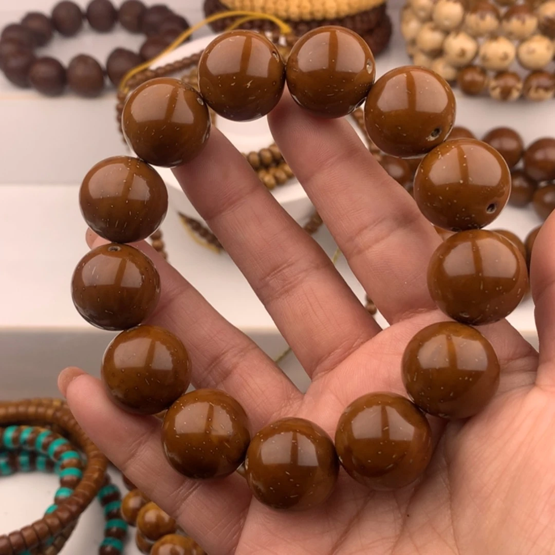 【闪购商品】紫金鼠手串東半实心光珠18