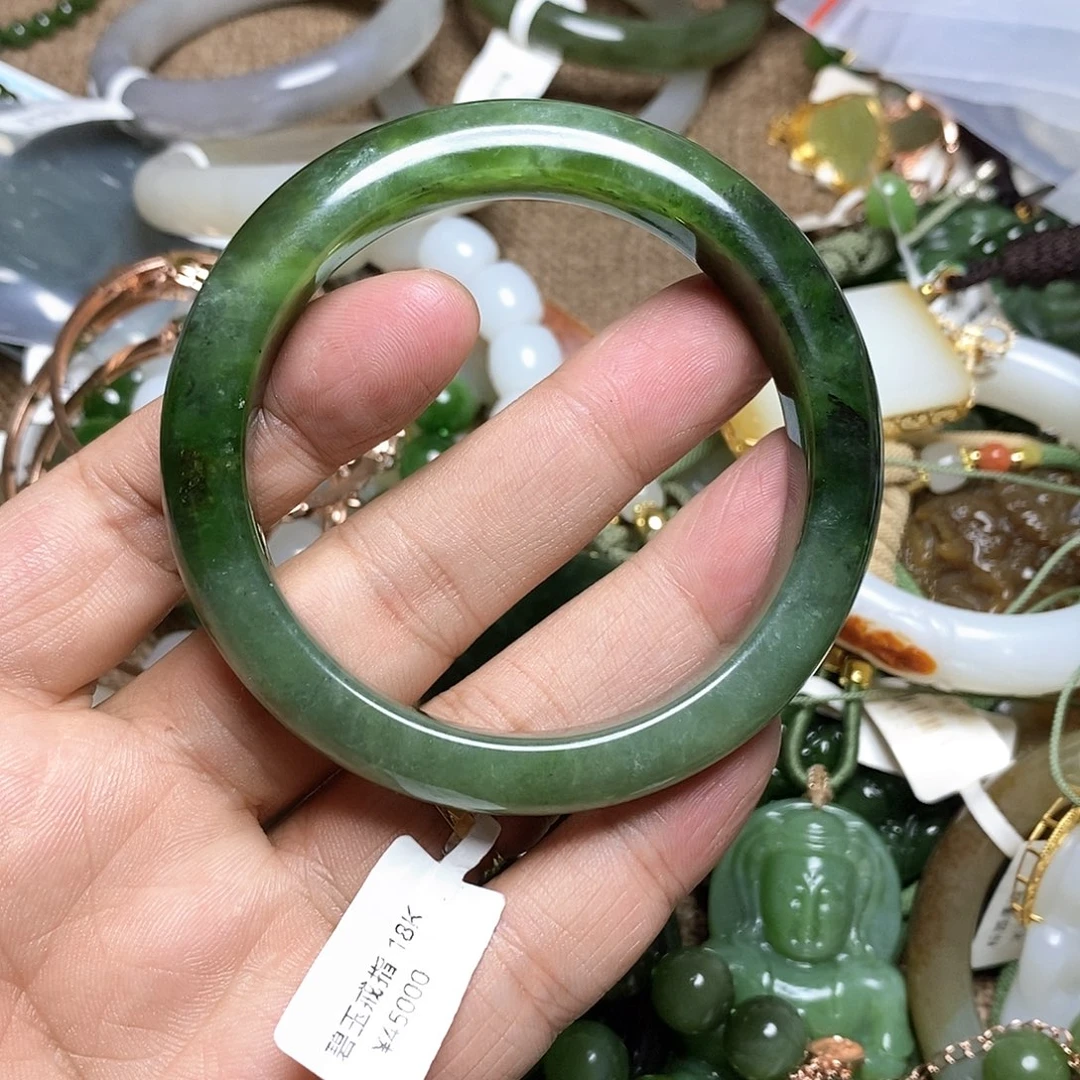 和田玉（糖玉）手镯未镶嵌冰**蓉