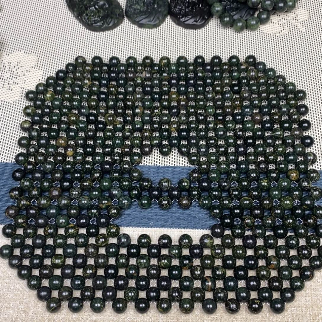 知***乐蛇纹石玉未镶嵌精品10mm面罩