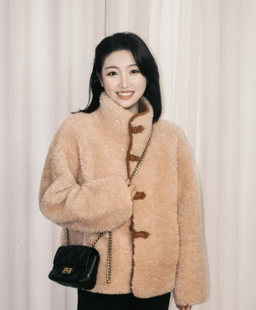 【盼姐】25冬新款女款双面穿短款立领100%羊毛颗粒外套171