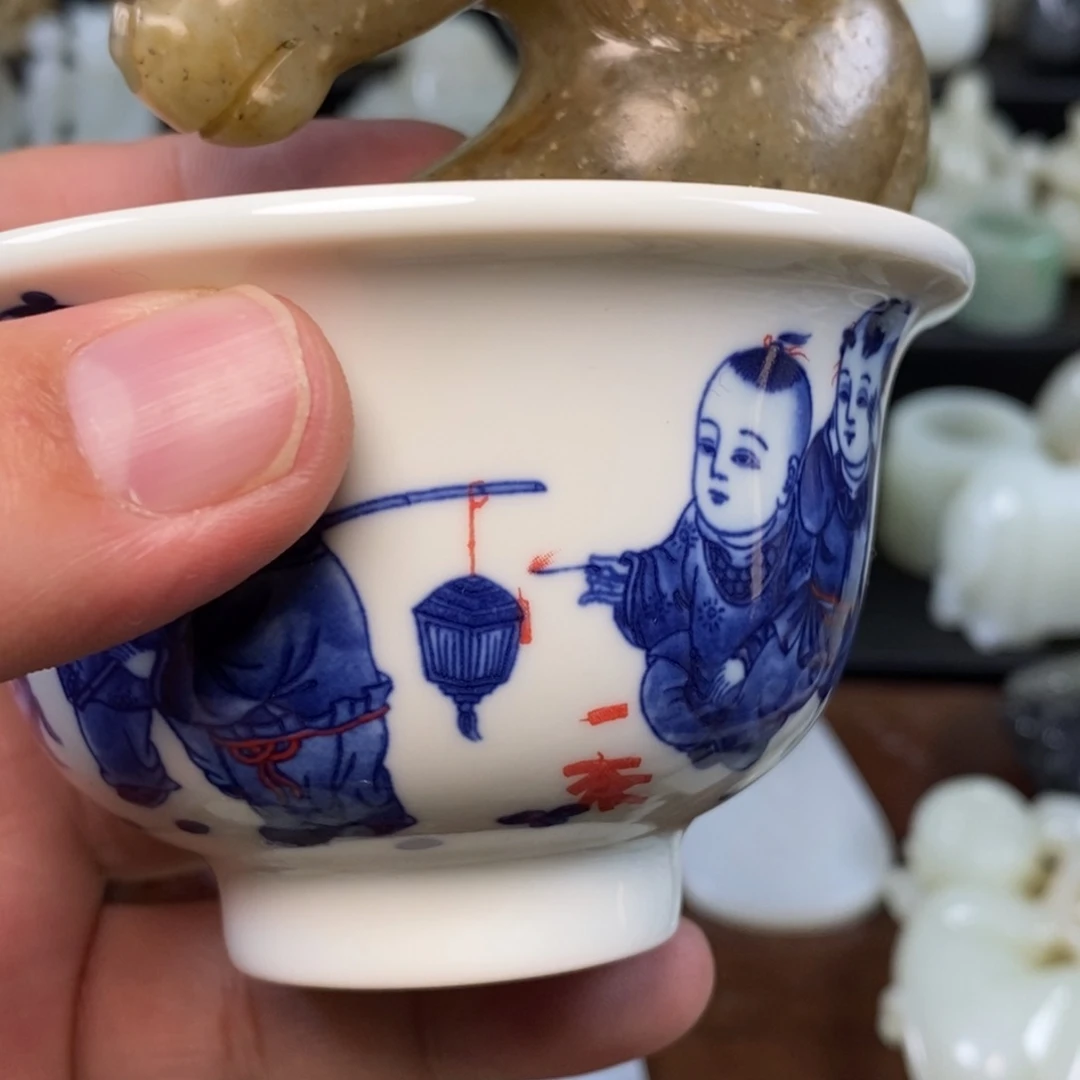 音***茶青花瓷茶杯一个小时