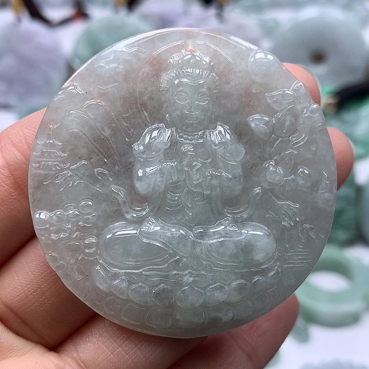 翡翠未镶嵌颈饰大日如来福利