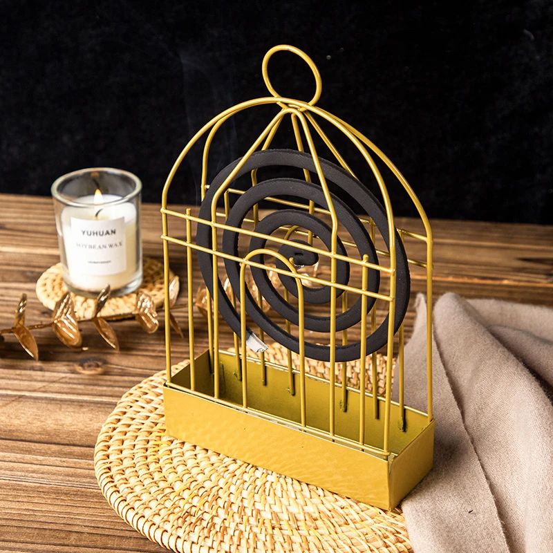 蚊香架子鸟笼蚊香盒檀香蚊香炉创意家用室内户外蚊香盘托支撑支架