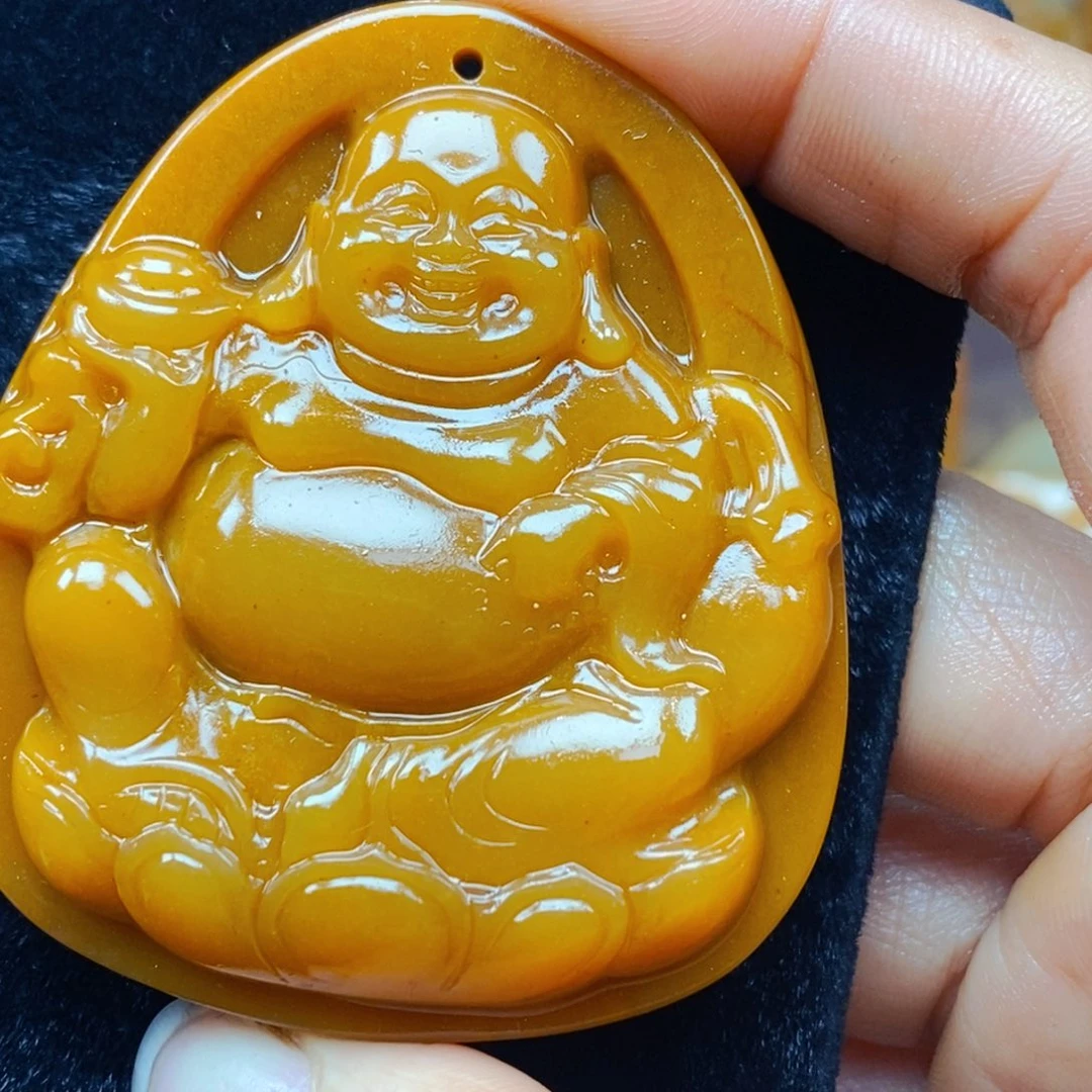 未镶嵌石英质玉（黄龙玉）吊坠(不含链)