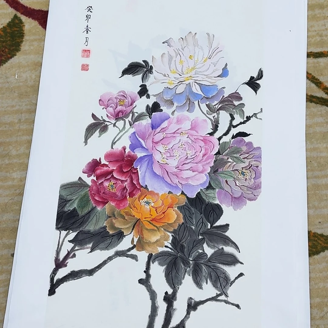 国画四尺四开手绘工笔画