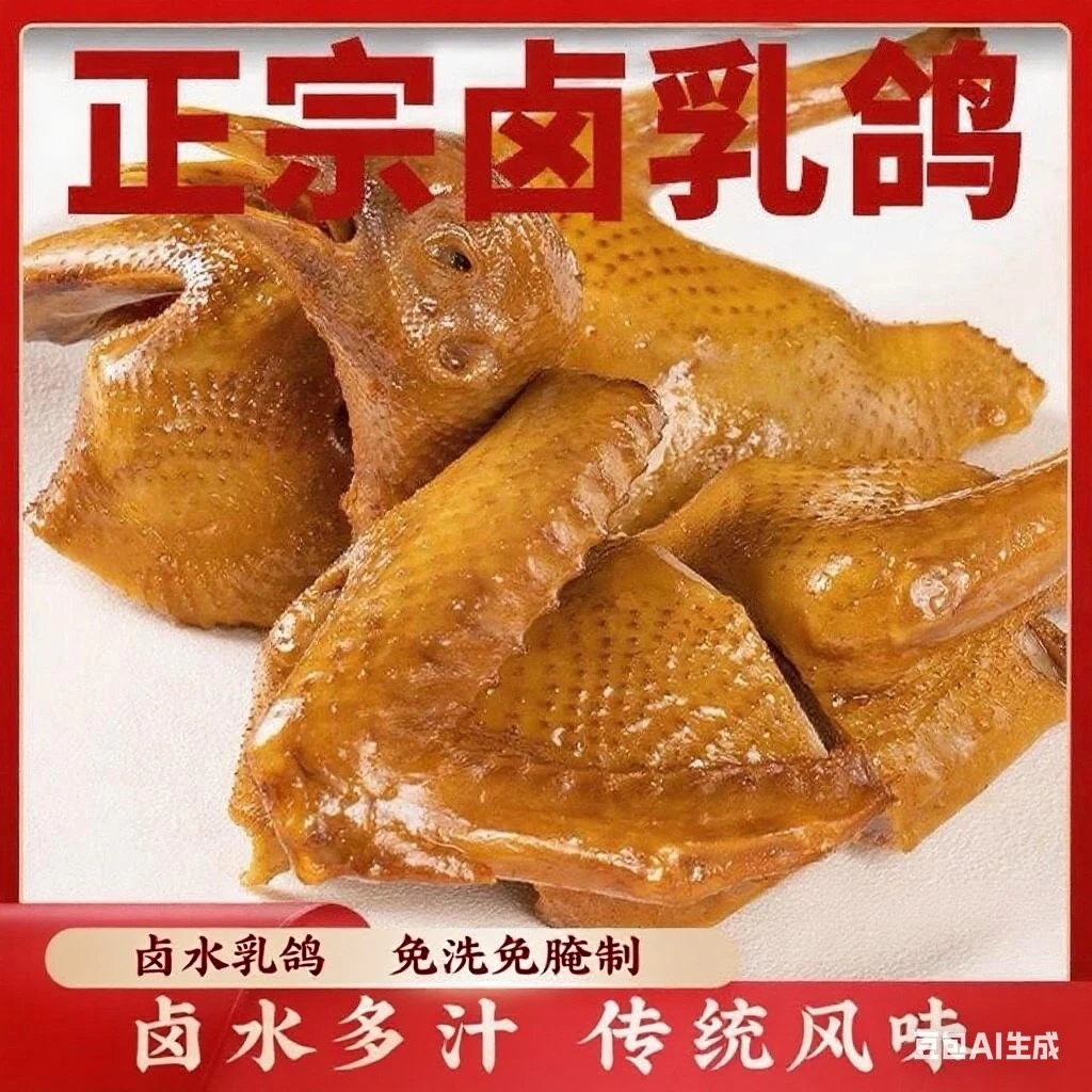 卤鸽卤味鸽子广式卤水乳鸽脆皮鸽即食肉多多汁现卤加热熟食独立装