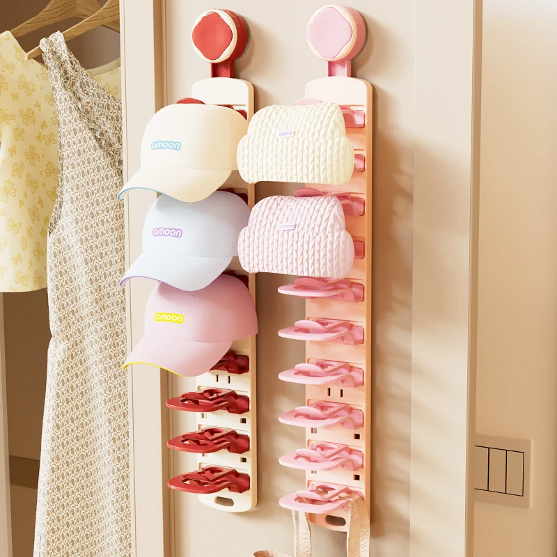 多巴胺吸盘挂帽子收纳神器家用门后墙上宿舍衣柜包包围巾衣帽挂架