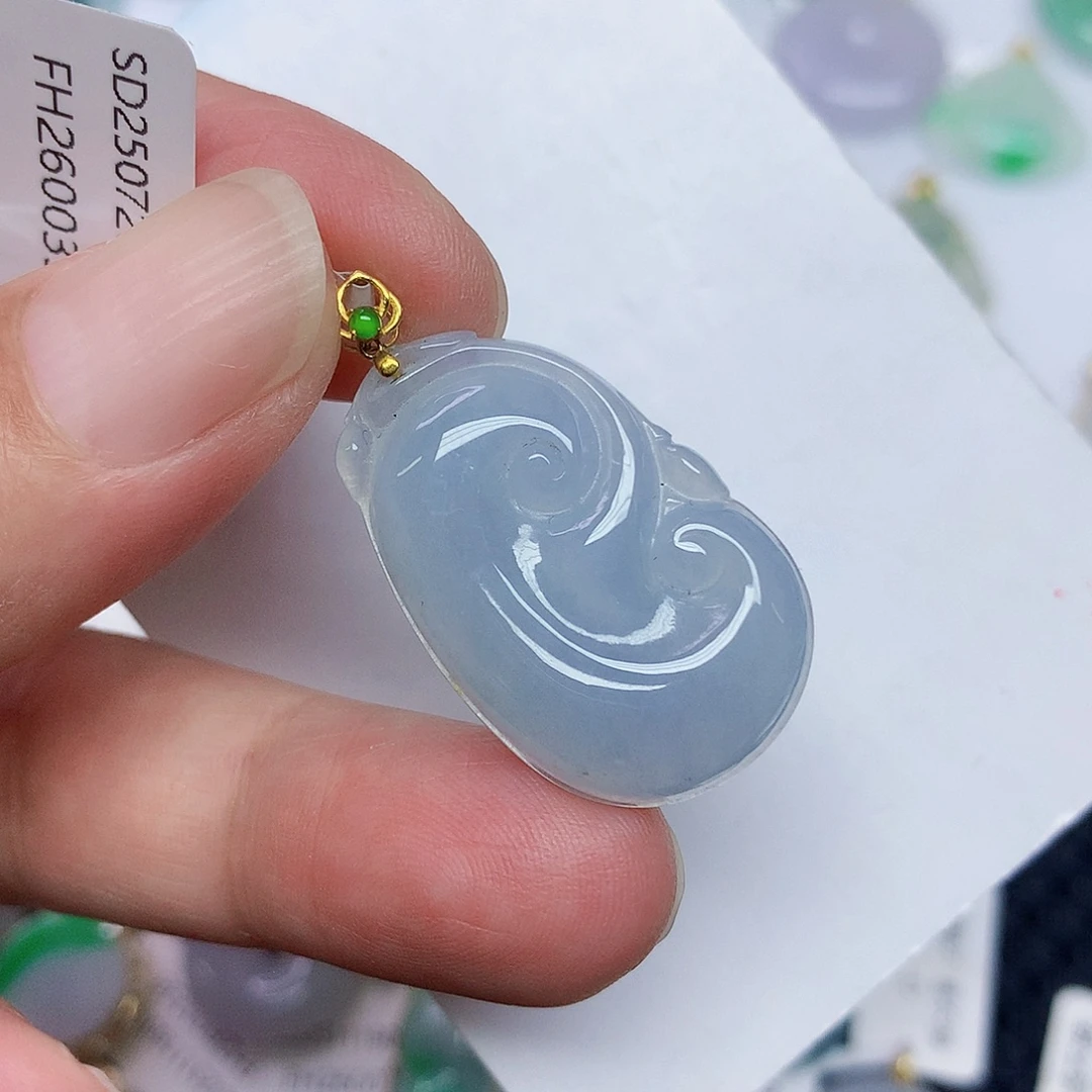 翡翠18K金镶嵌颈饰456789