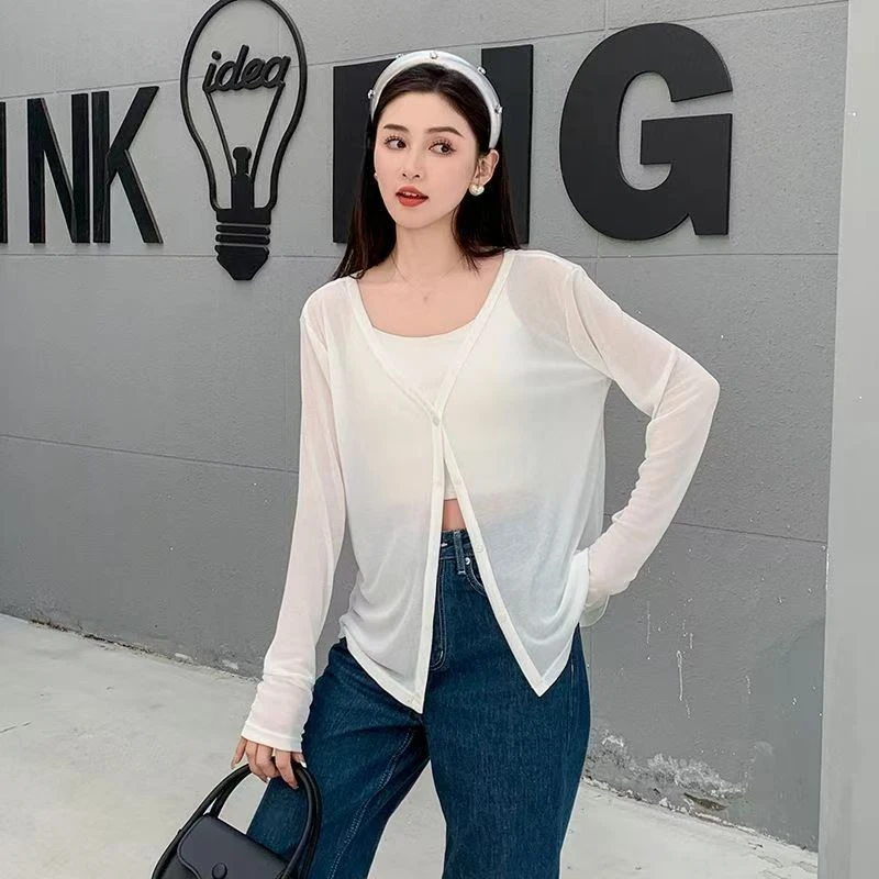 【刘营专属】莱赛尔天丝开衫女小众设计V领针织空调衫外搭