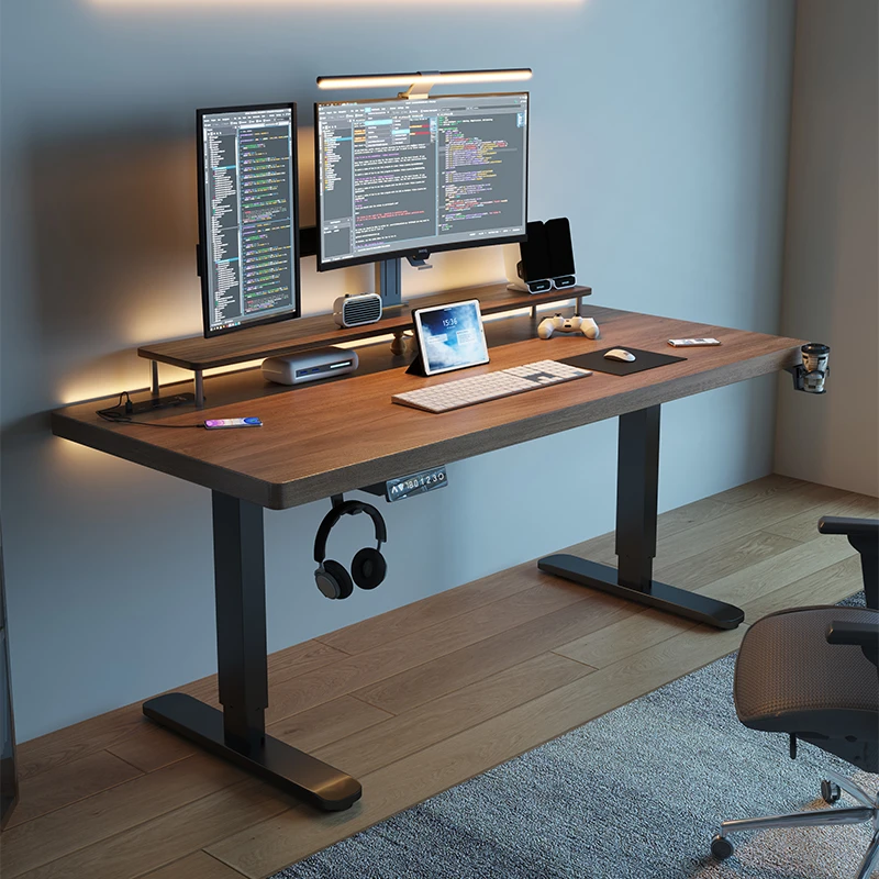 【4.2南洋楹木】加厚实木智能电动升降桌电脑桌学习桌升降学习桌
