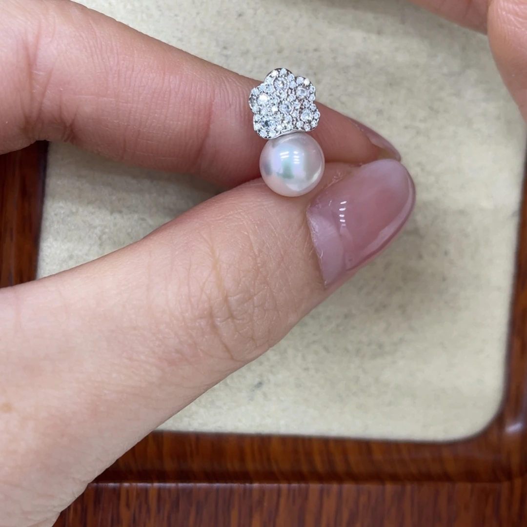 海水珍珠银S925镶嵌颈饰