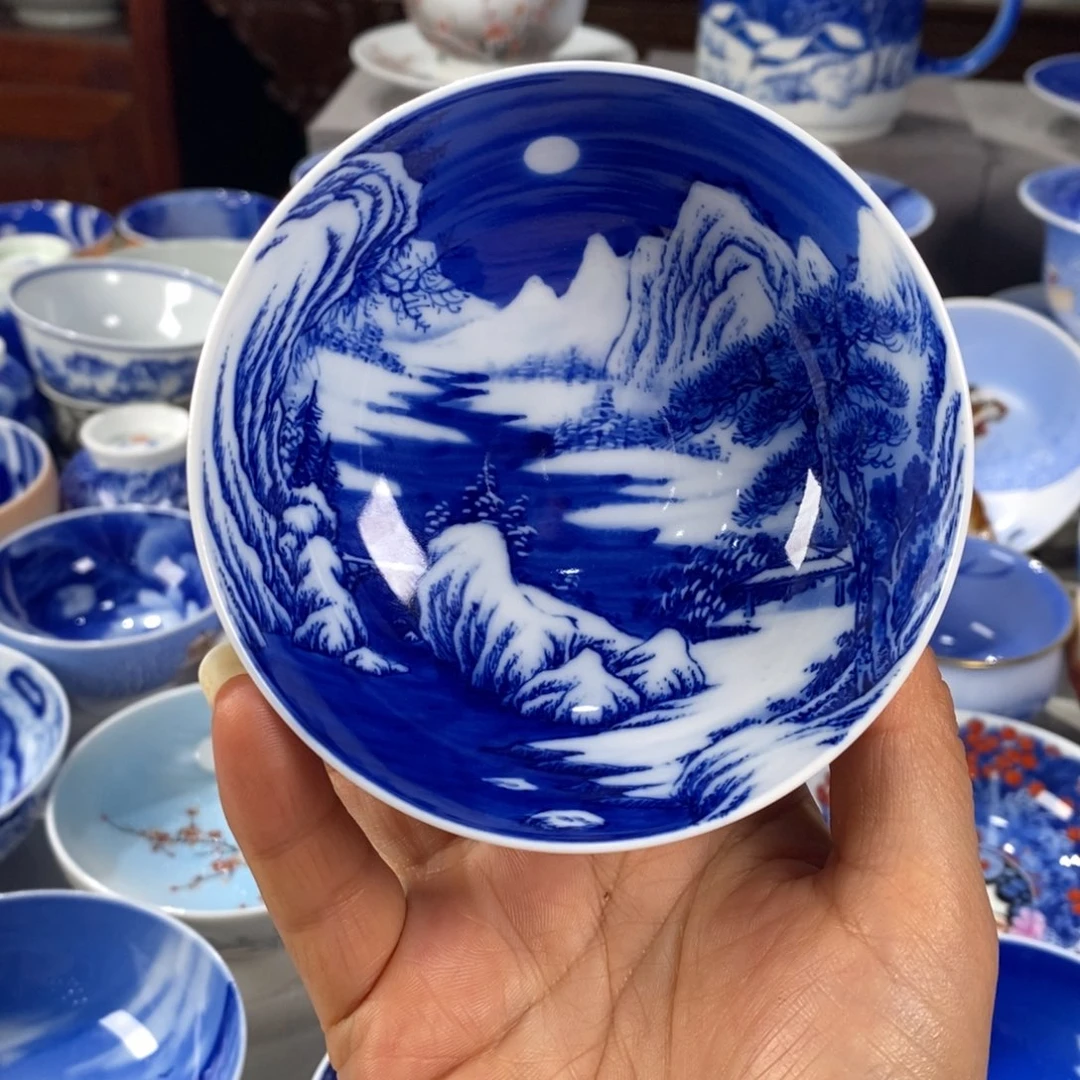 青花雪景主人杯杯