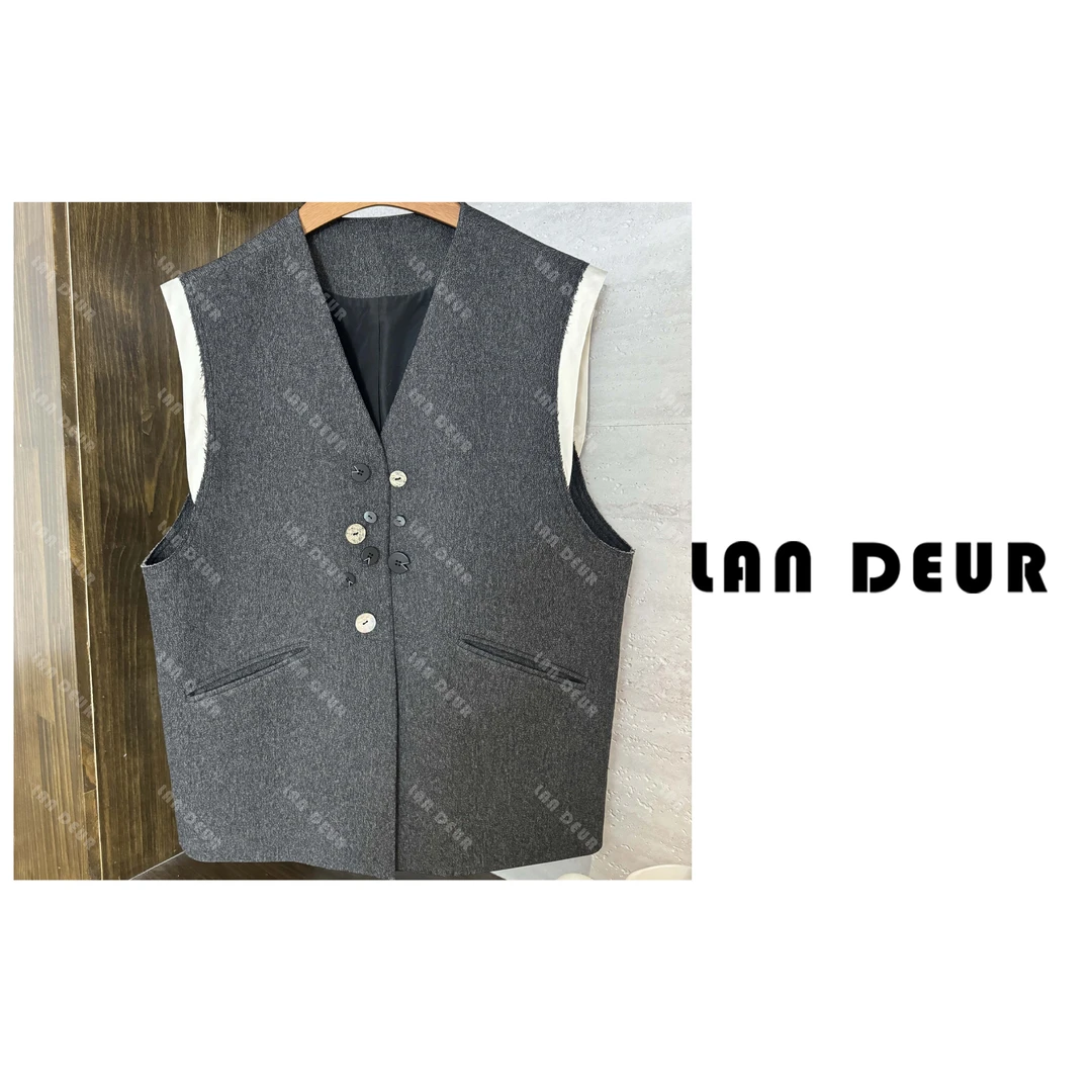 【日落漩涡】老钱风拼接马甲时尚休闲百搭气质小众无袖上衣女显瘦