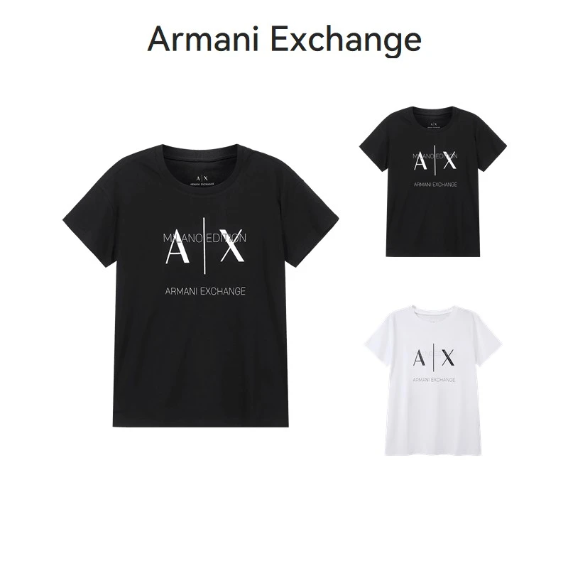 AX阿玛尼Armani 新品 女士AX宽松版圆领短袖T恤3DYT36 YJ3RZ