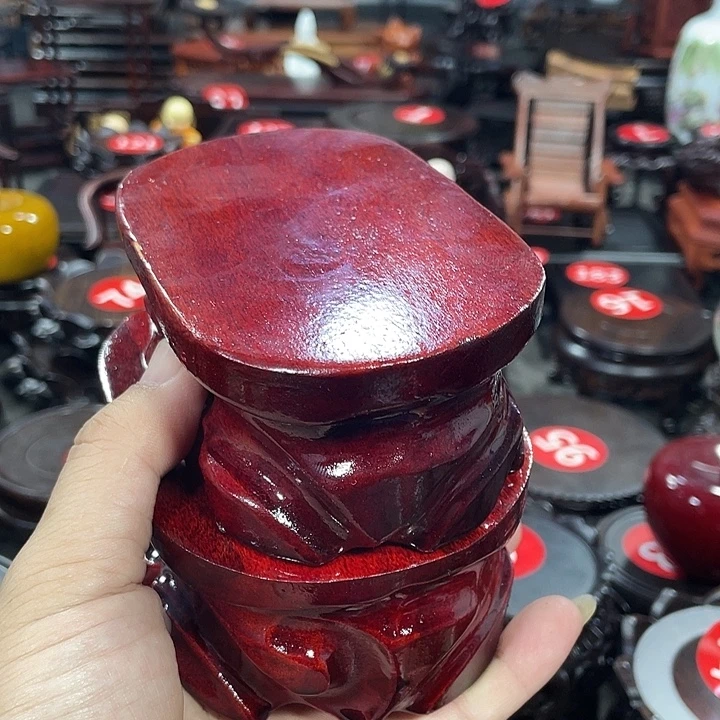 琉璃手工艺品红木底座工艺品2个