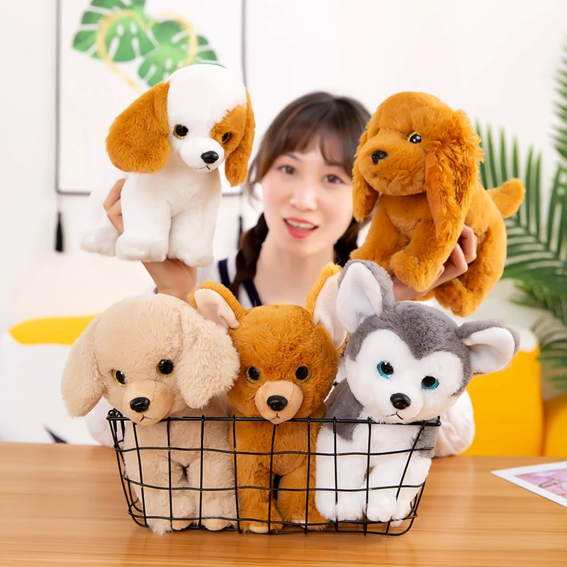 萌趣仿真动物玩偶柔软可爱猫咪小狗玩具童礼赠品毛绒公仔