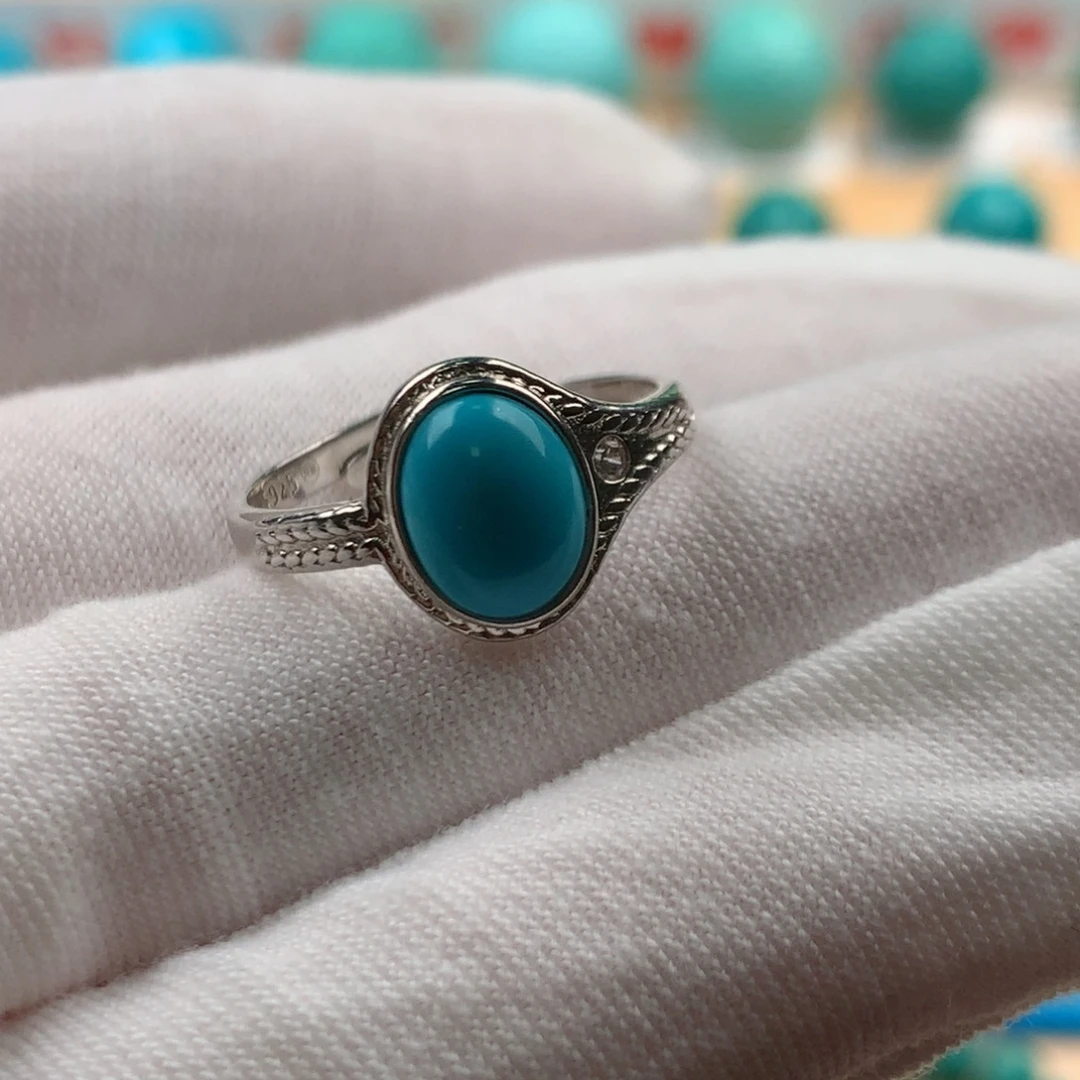 绿松石银S925镶嵌发饰