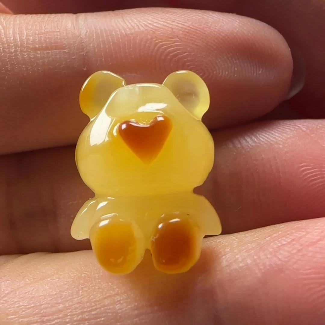 蜜蜡未镶嵌颈饰蜜蜡俏色小熊吊坠（打孔备注不退换）