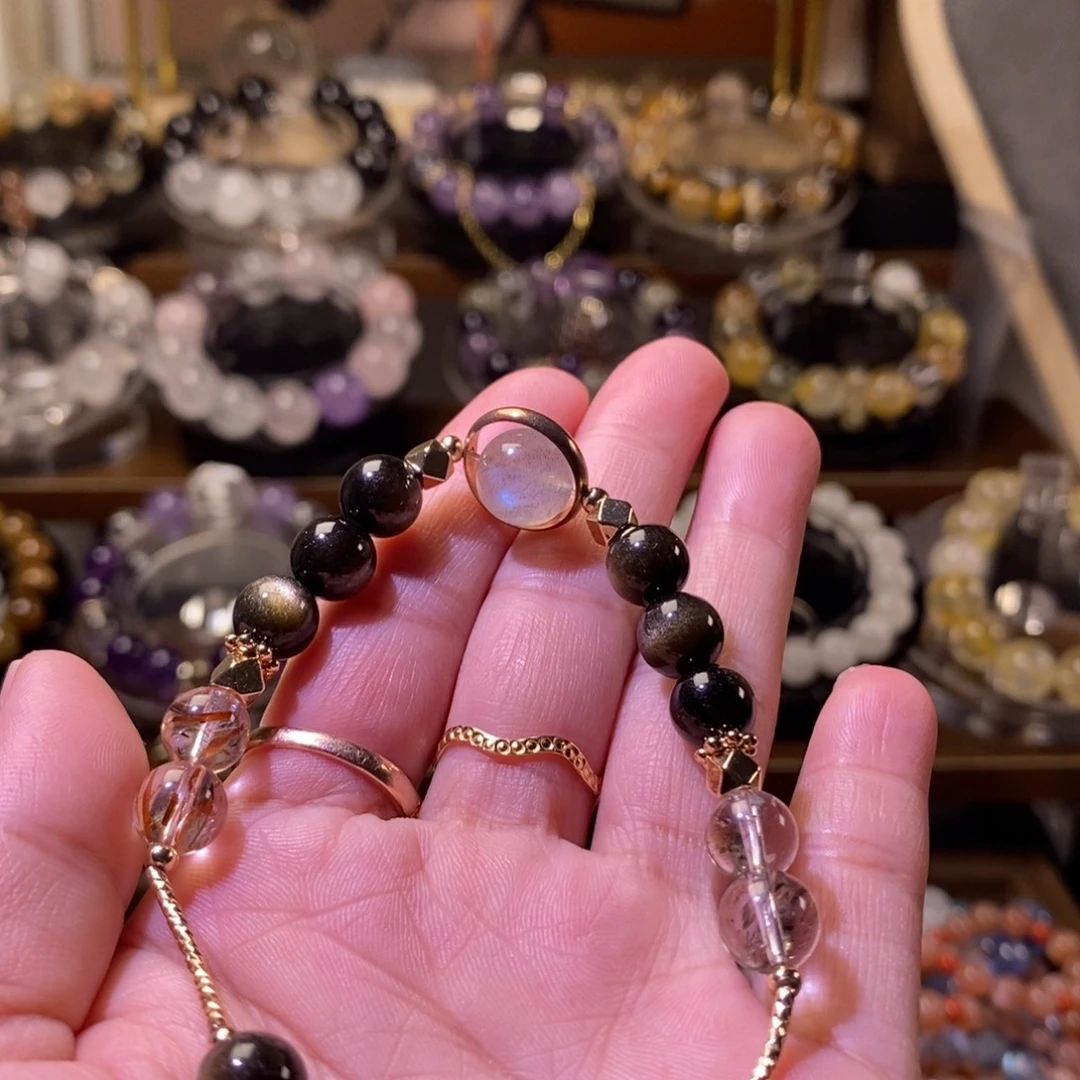 水晶手串合金天然水晶DIY手串