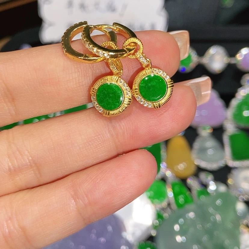 【闪购商品】翡翠耳饰未镶嵌天然翡翠