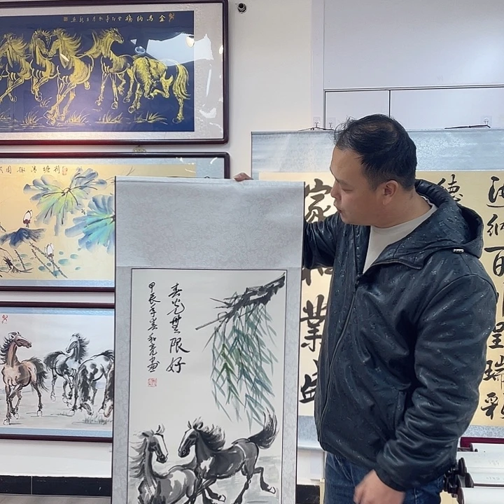 国画春光无限好手绘作品