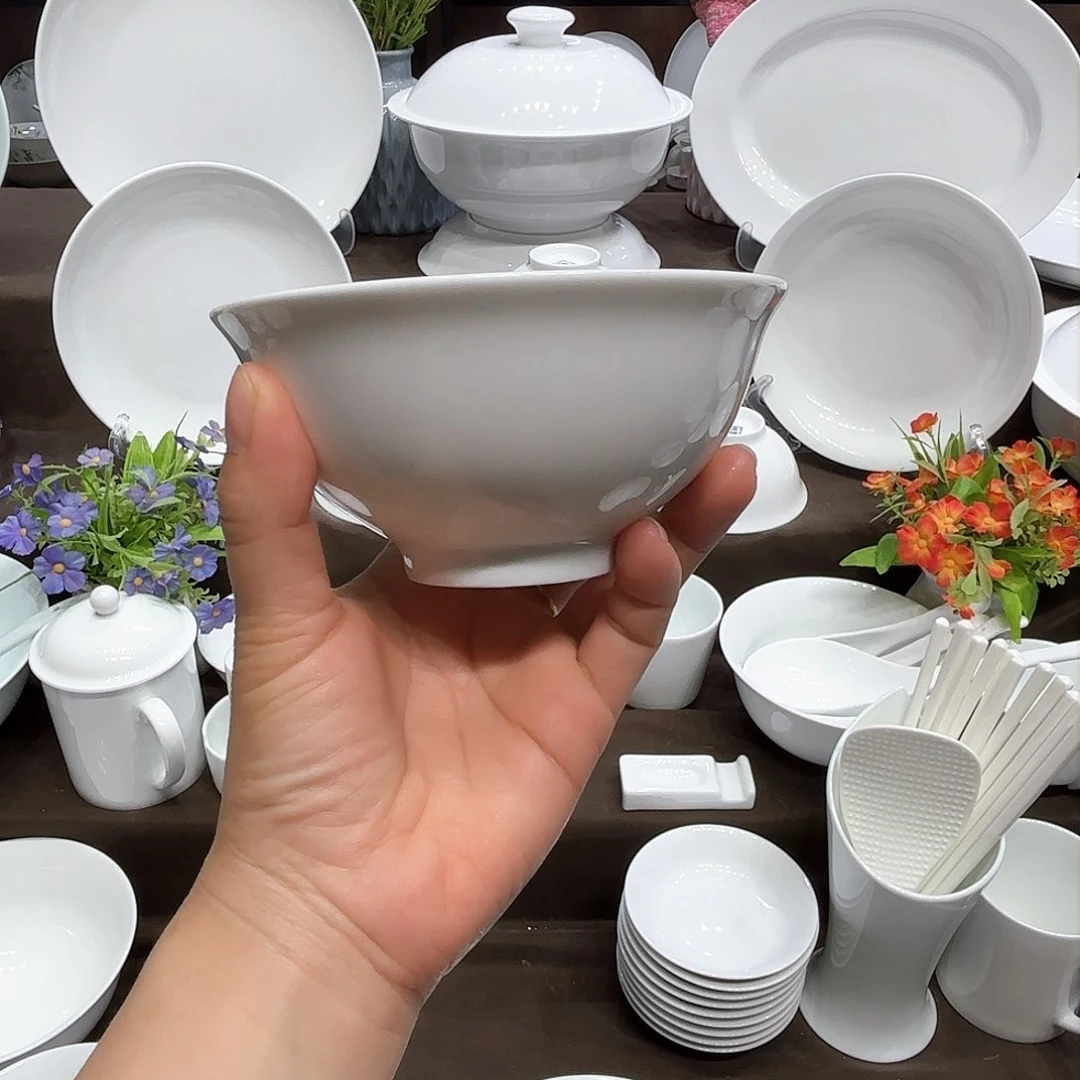 陶高白瓷4.75寸碗12个