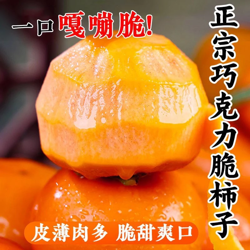 A【头茬】陕西巧克力脆柿子现摘现发脆甜多汁不涩口