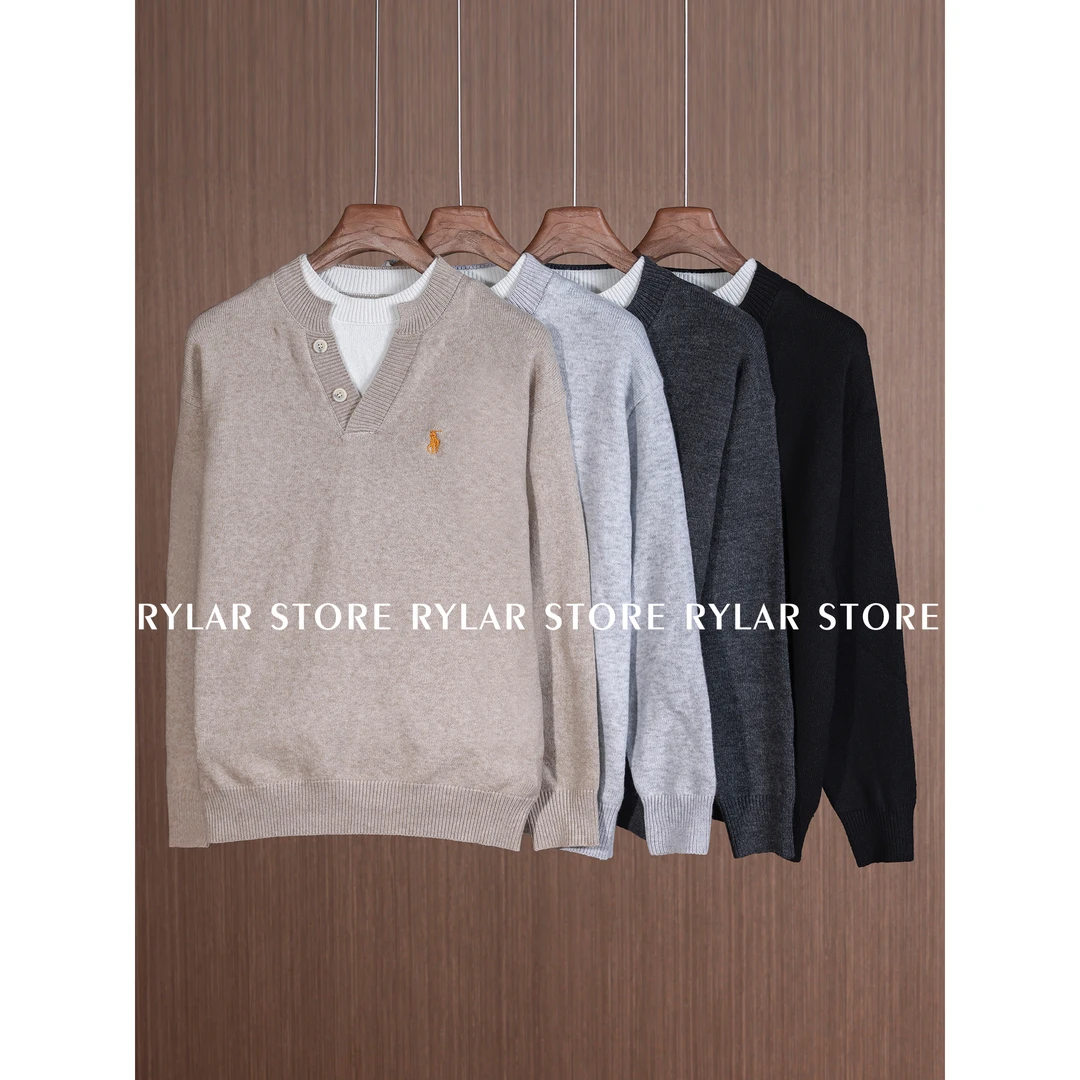 『Rylar』秋冬款男士新品高定简约个性小马刺绣设计轻奢感针织衫